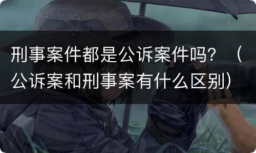 刑事案件都是公诉案件吗？（公诉案和刑事案有什么区别）