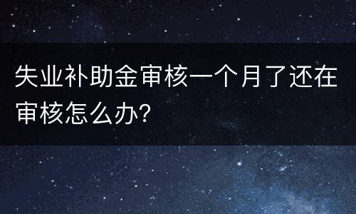 失业补助金审核一个月了还在审核怎么办？