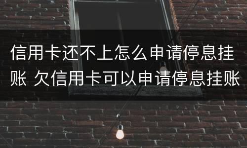 信用卡还不上怎么申请停息挂账 欠信用卡可以申请停息挂账吗