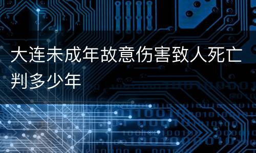 大连未成年故意伤害致人死亡判多少年