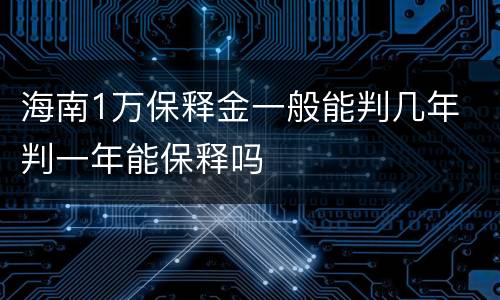 海南1万保释金一般能判几年 判一年能保释吗