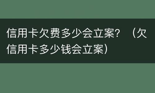 信用卡欠费多少会立案？（欠信用卡多少钱会立案）