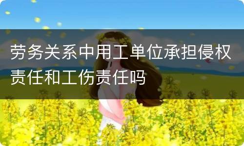 劳务关系中用工单位承担侵权责任和工伤责任吗