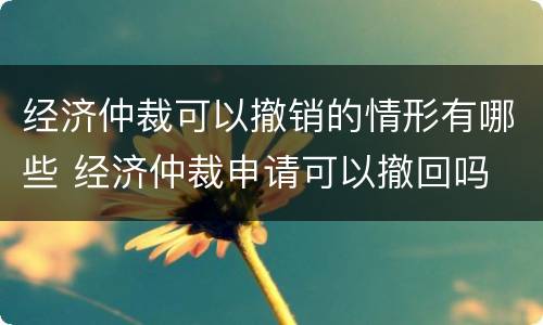 经济仲裁可以撤销的情形有哪些 经济仲裁申请可以撤回吗