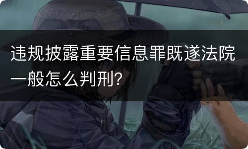 违规披露重要信息罪既遂法院一般怎么判刑？