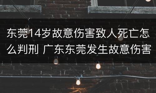东莞14岁故意伤害致人死亡怎么判刑 广东东莞发生故意伤害罪