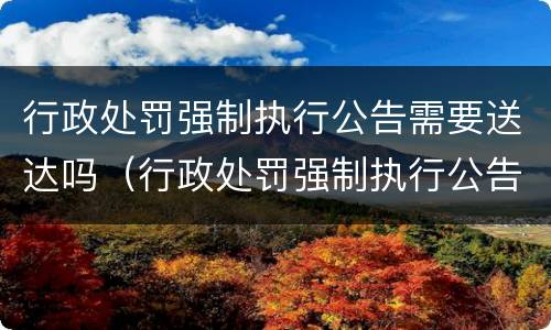 行政处罚强制执行公告需要送达吗（行政处罚强制执行公告需要送达吗）