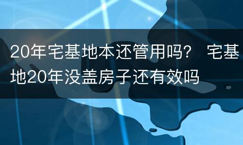 20年宅基地本还管用吗？ 宅基地20年没盖房子还有效吗