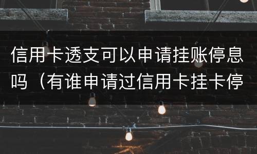 信用卡透支可以申请挂账停息吗（有谁申请过信用卡挂卡停息）