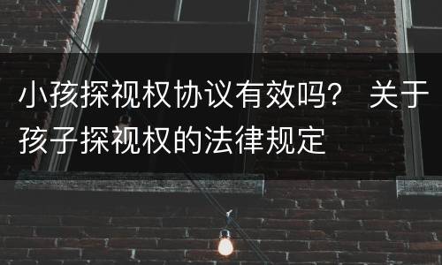小孩探视权协议有效吗？ 关于孩子探视权的法律规定