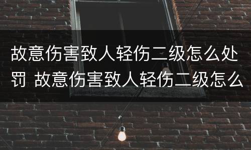 故意伤害致人轻伤二级怎么处罚 故意伤害致人轻伤二级怎么处罚多少钱
