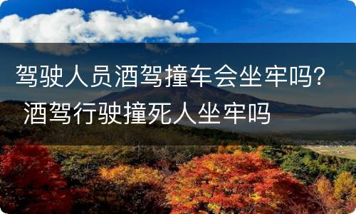 驾驶人员酒驾撞车会坐牢吗？ 酒驾行驶撞死人坐牢吗