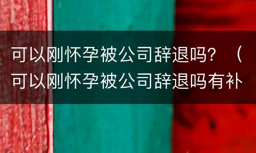 可以刚怀孕被公司辞退吗？（可以刚怀孕被公司辞退吗有补偿吗）
