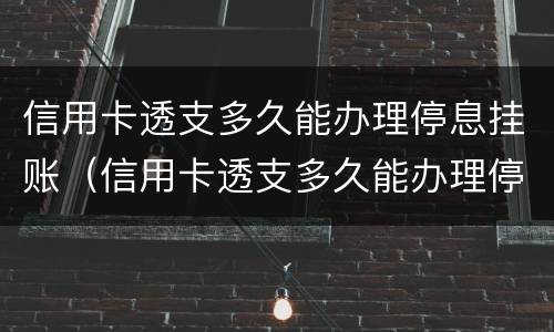 信用卡透支多久能办理停息挂账（信用卡透支多久能办理停息挂账啊）
