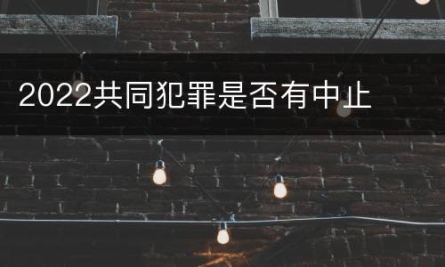 2022共同犯罪是否有中止