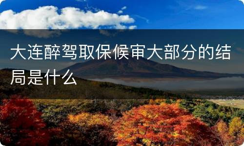 大连醉驾取保候审大部分的结局是什么