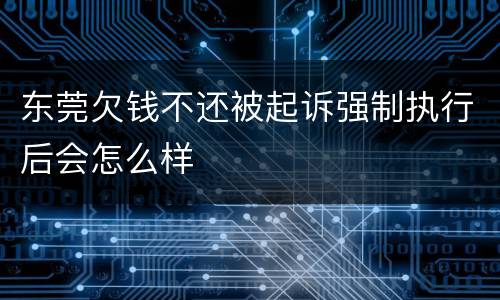 东莞欠钱不还被起诉强制执行后会怎么样