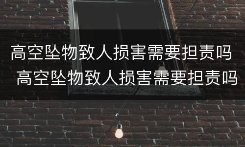 高空坠物致人损害需要担责吗 高空坠物致人损害需要担责吗法律