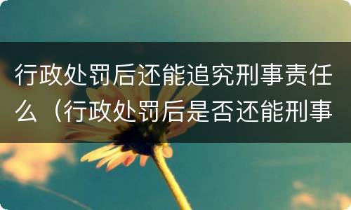 行政处罚后还能追究刑事责任么（行政处罚后是否还能刑事追究）