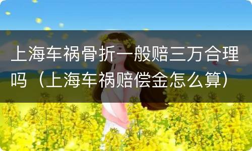 上海车祸骨折一般赔三万合理吗（上海车祸赔偿金怎么算）