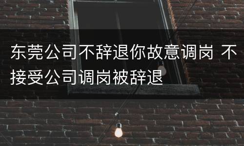 东莞公司不辞退你故意调岗 不接受公司调岗被辞退