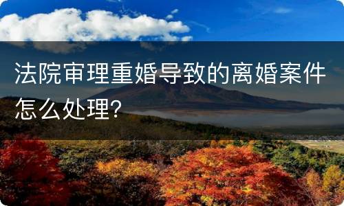 法院审理重婚导致的离婚案件怎么处理？