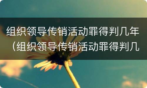 组织领导传销活动罪得判几年（组织领导传销活动罪得判几年徒刑）