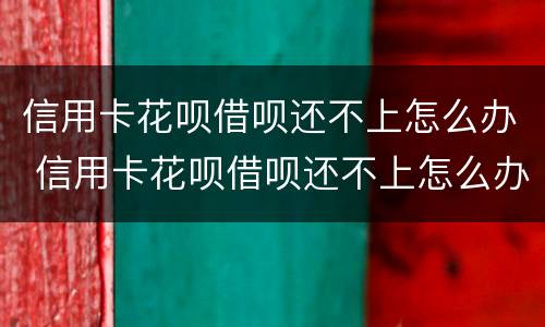 信用卡花呗借呗还不上怎么办 信用卡花呗借呗还不上怎么办会上征信黑名单吗