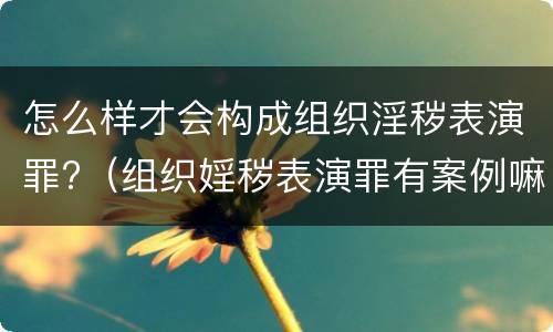 怎么样才会构成组织淫秽表演罪?（组织婬秽表演罪有案例嘛）