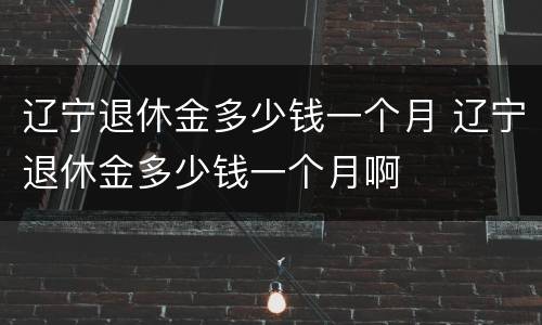 辽宁退休金多少钱一个月 辽宁退休金多少钱一个月啊