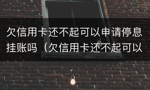 欠信用卡还不起可以申请停息挂账吗（欠信用卡还不起可以申请停息挂账吗）