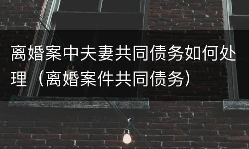 离婚案中夫妻共同债务如何处理（离婚案件共同债务）