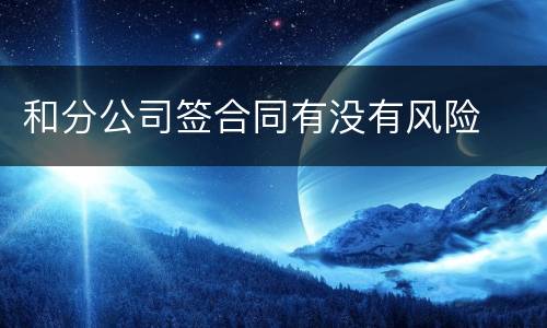 和分公司签合同有没有风险