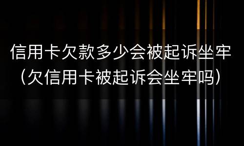 信用卡欠款多少会被起诉坐牢（欠信用卡被起诉会坐牢吗）