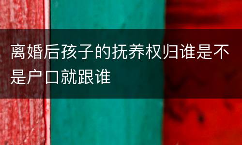 离婚后孩子的抚养权归谁是不是户口就跟谁