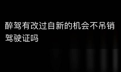 醉驾有改过自新的机会不吊销驾驶证吗