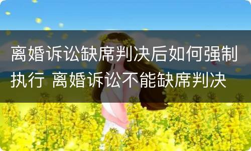 离婚诉讼缺席判决后如何强制执行 离婚诉讼不能缺席判决