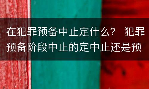在犯罪预备中止定什么？ 犯罪预备阶段中止的定中止还是预备