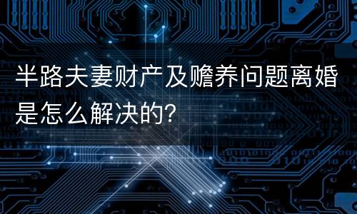 半路夫妻财产及赡养问题离婚是怎么解决的？