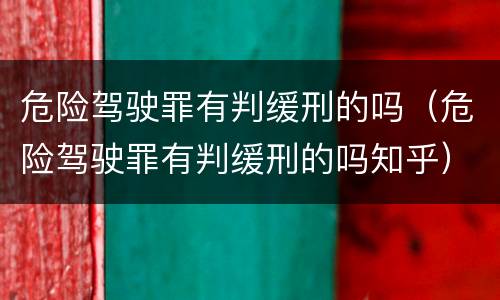 危险驾驶罪有判缓刑的吗（危险驾驶罪有判缓刑的吗知乎）