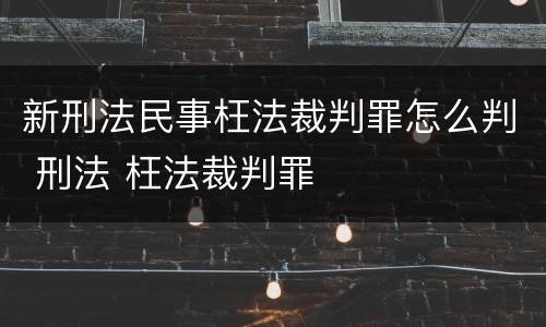 新刑法民事枉法裁判罪怎么判 刑法 枉法裁判罪