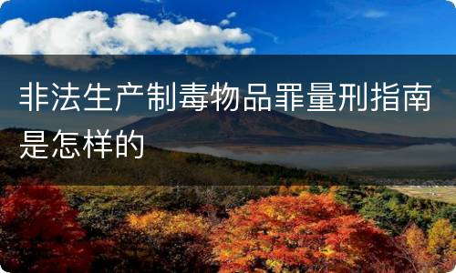 非法生产制毒物品罪量刑指南是怎样的