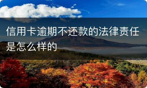 信用卡逾期不还款的法律责任是怎么样的
