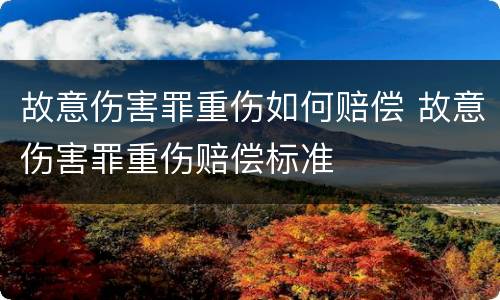 故意伤害罪重伤如何赔偿 故意伤害罪重伤赔偿标准