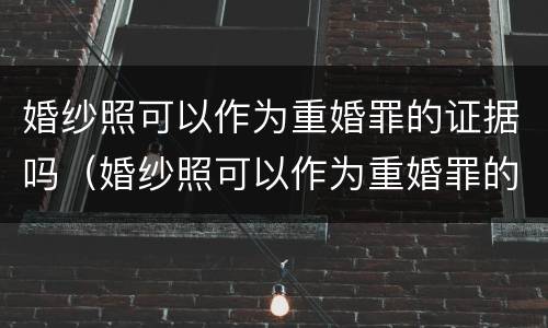 婚纱照可以作为重婚罪的证据吗（婚纱照可以作为重婚罪的证据吗知乎）