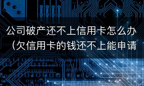 公司破产还不上信用卡怎么办（欠信用卡的钱还不上能申请破产吗）
