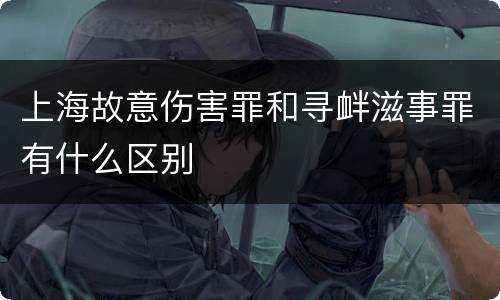 上海故意伤害罪和寻衅滋事罪有什么区别
