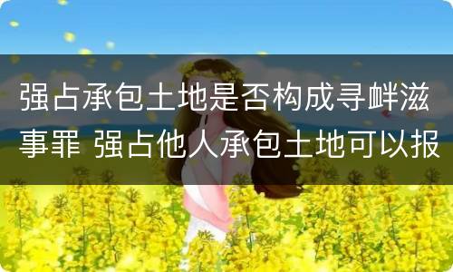 强占承包土地是否构成寻衅滋事罪 强占他人承包土地可以报警吗
