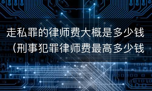 走私罪的律师费大概是多少钱（刑事犯罪律师费最高多少钱）