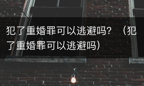 犯了重婚罪可以逃避吗？（犯了重婚罪可以逃避吗）